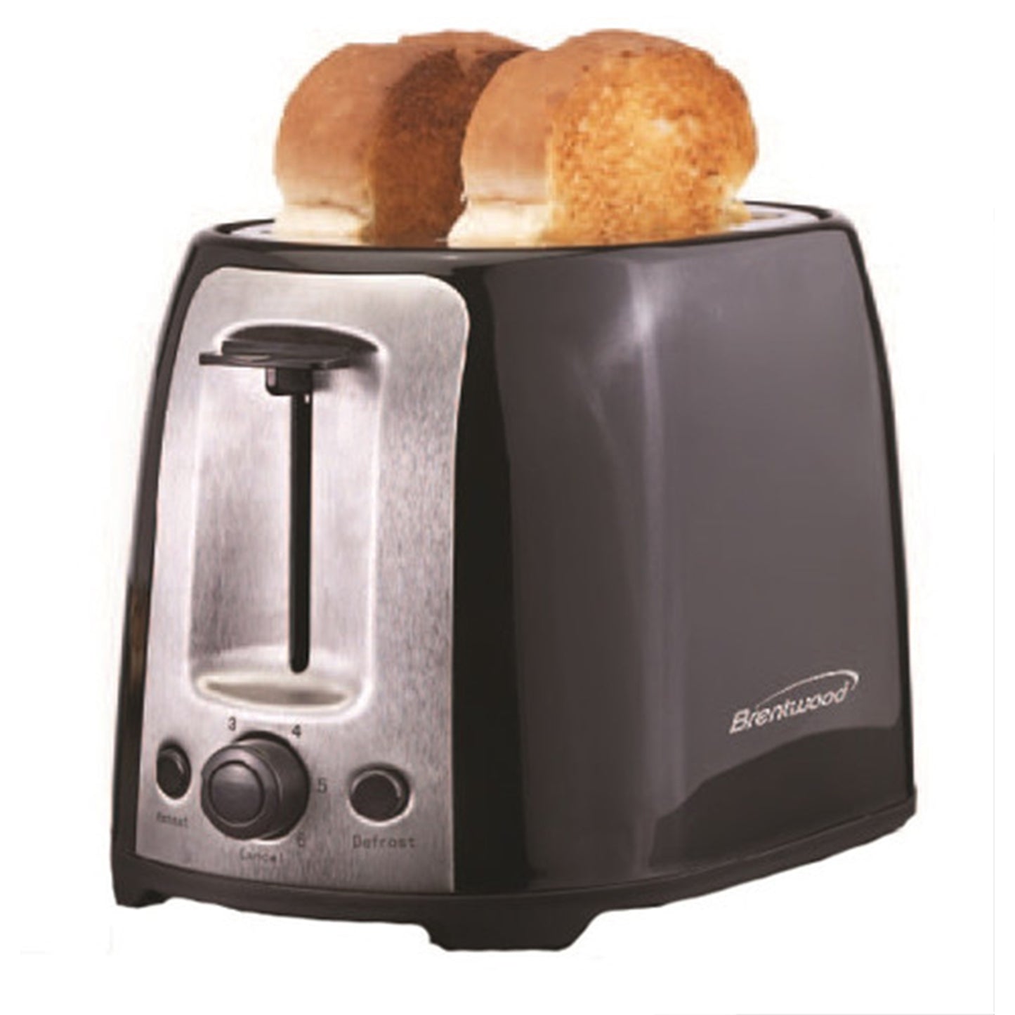 Brentwood 800W 2 Slice Cool Touch Extra Wide Slot Toaster Black Stainless Steel