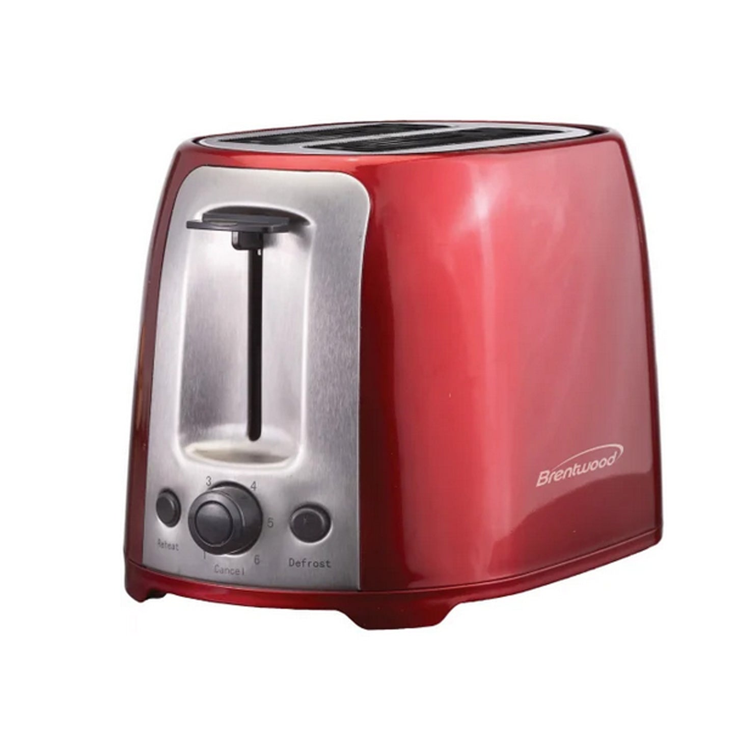Brentwood 800W 2 Slice Cool Touch Extra Wide Slot Toaster Red Stainless Steel