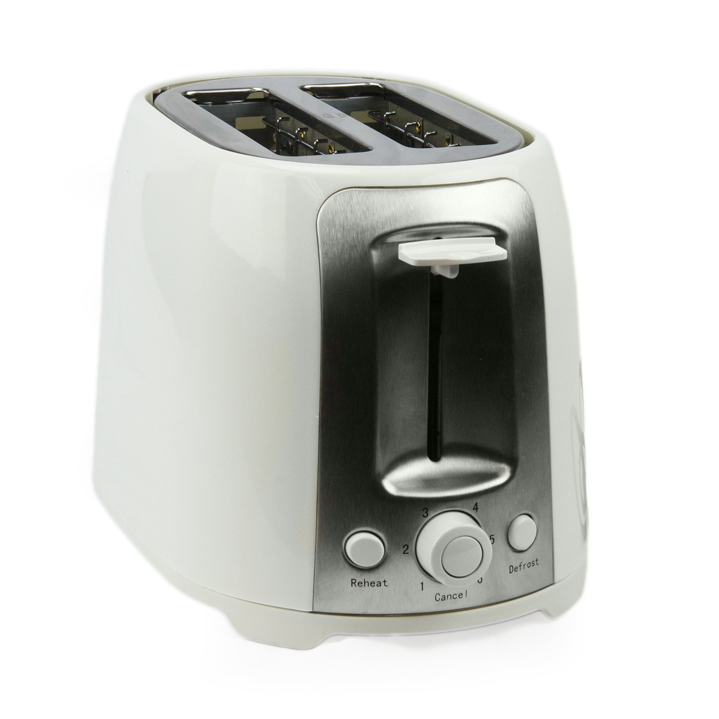 Brentwood 800W 2 Slice Cool Touch Extra Wide Slot White Toaster Stainless Steel