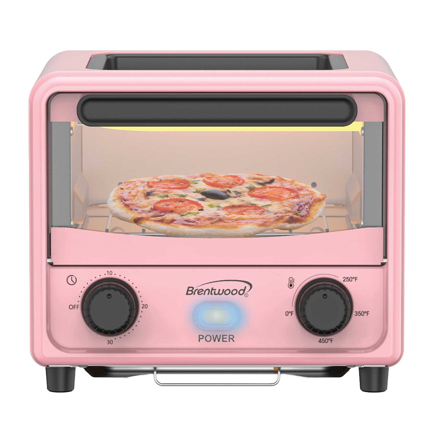 Brentwood 3 Liter 500W Mini Toaster Oven in Pink w Timer