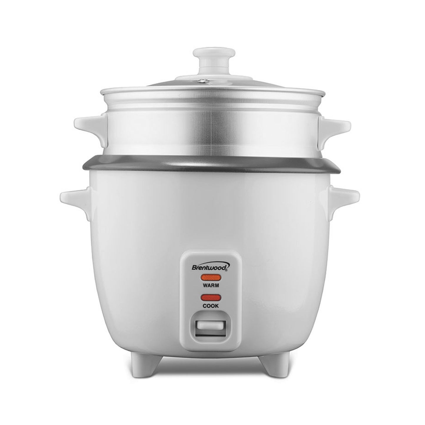 Brentwood 350W 4 Cup Non-Stick Rice Cooker & Steamer TS-700S w Lid Paddle Tray