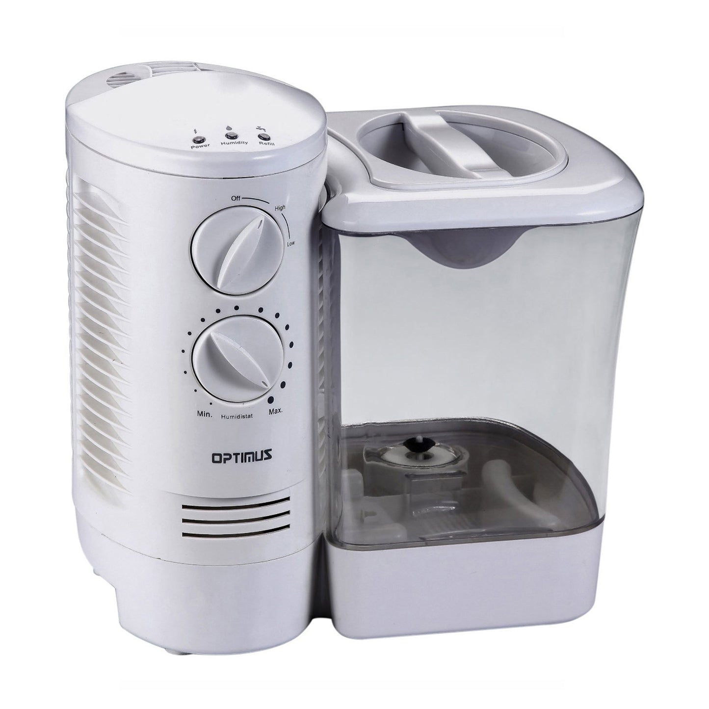 Optimus 2.5 Gallon Warm Mist White Humidifier w Quiet Wicking Vapor System