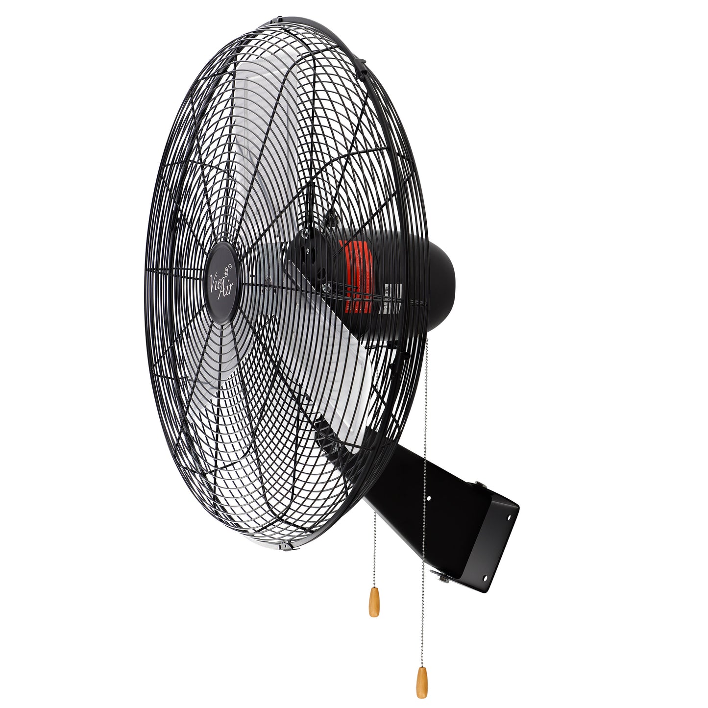 Vie Air 24" Tilt Wall Mountable Heavy Duty 3 Speed Black Oscillating Fan