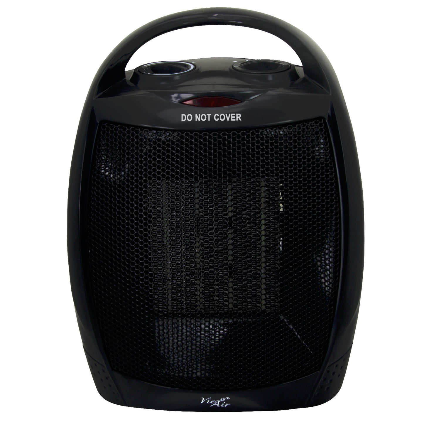 Vie Air 1500W Portable 2 Settings Black Ceramic Heater w Adjustable Thermostat