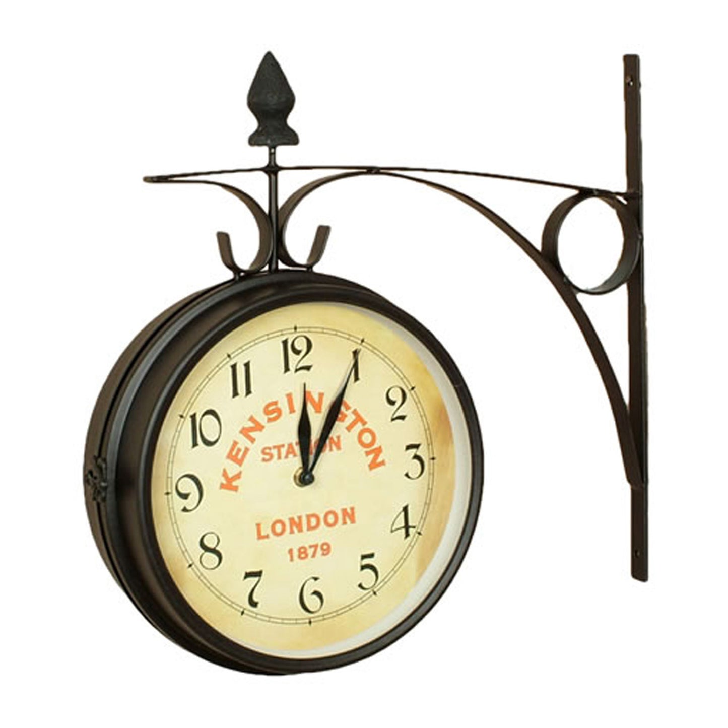Nostalgic Vintage Kensington Double Sided Hanging Train Station Wall Clock