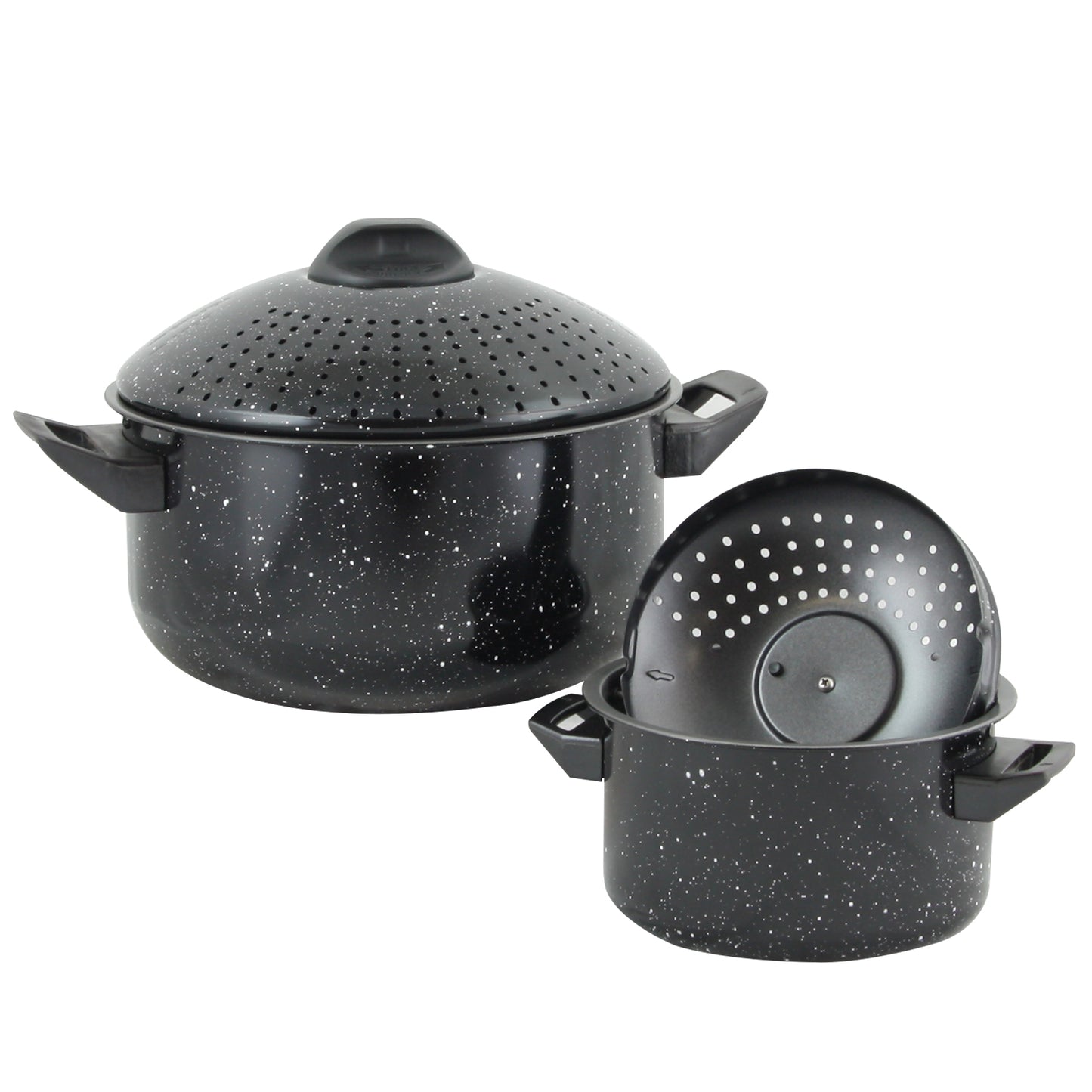 Gibson Home Casselman 4 piece Nonstick Pasta Pot Set in Black with Bakelite Hand