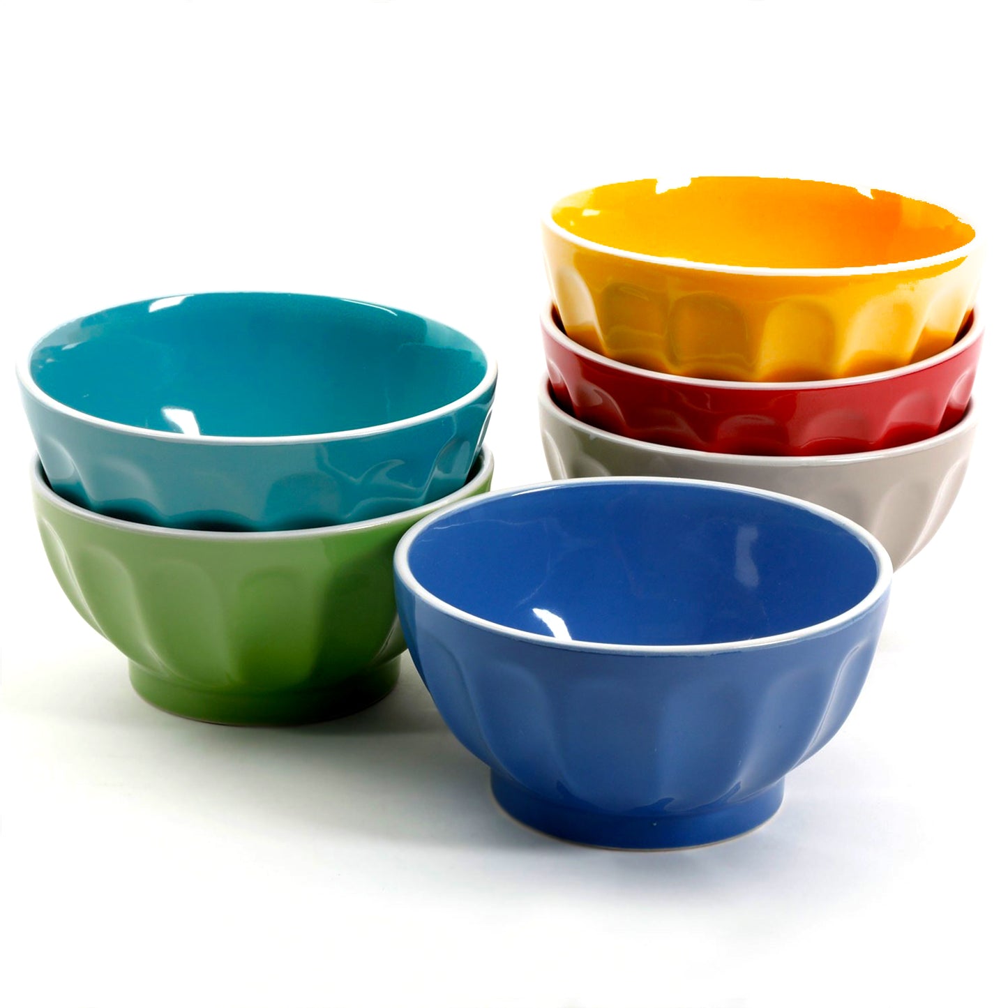 Gibson Home Set of 6 Color Fun 6" Cereal Bowls in Assorted Colors