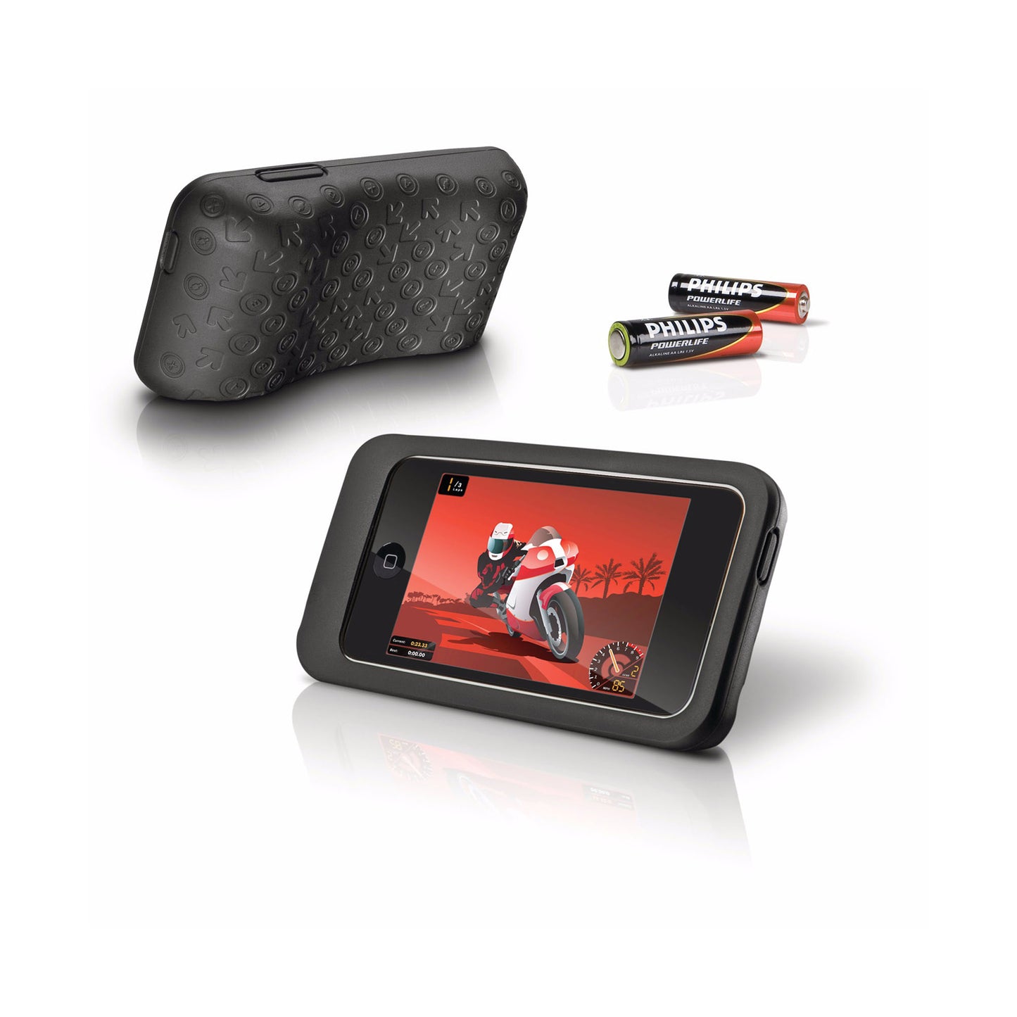 Philips DLA2265 Silicone Case with Batteries for iPod Touch 2G in Black