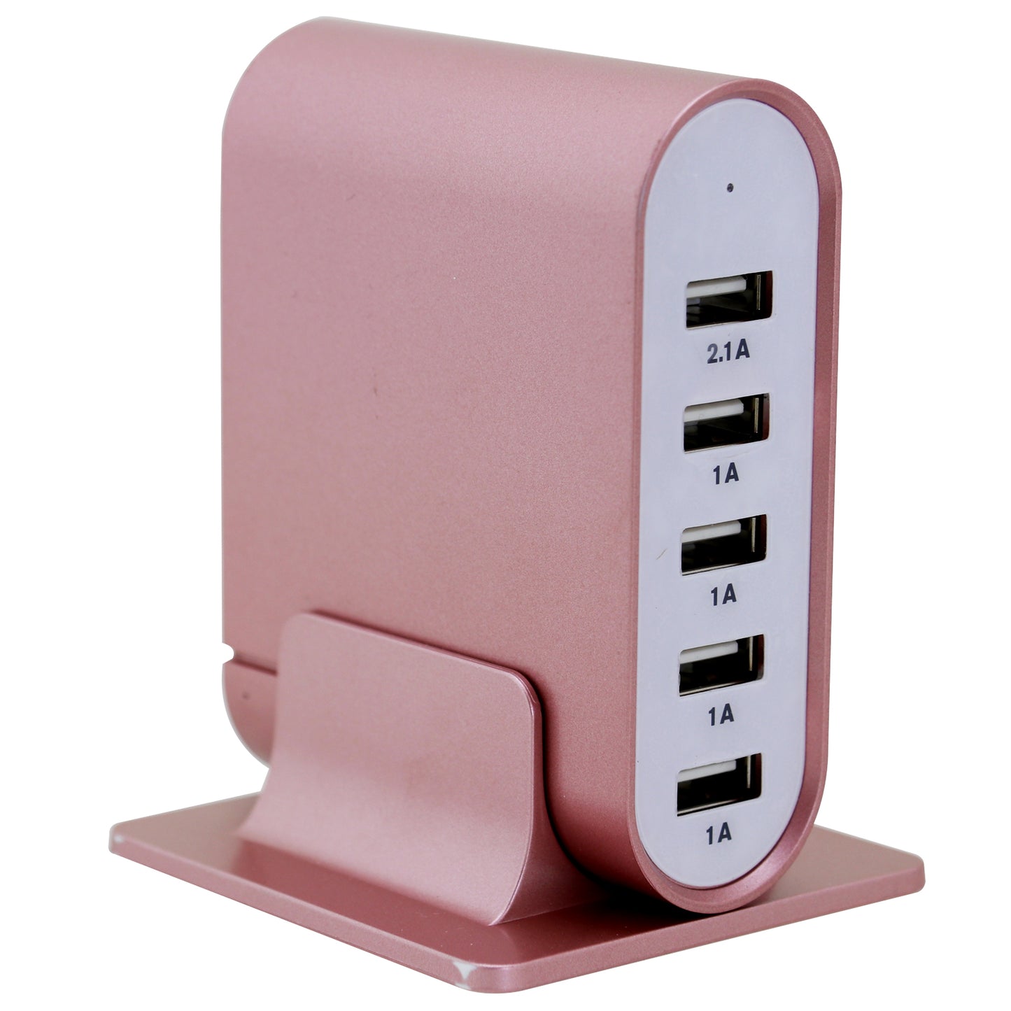 Trexonic 7.1 Amps 5 Port Universal USB Compact Charging Station in Rose Gold Fin