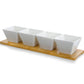 Elama Modern 5pc Appetizer & Condiment Server w 4 Dishes & Bamboo Tray
