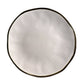 Elama Modern 16 pc Stoneware Dinnerware Set in Matte White w Gold Rim