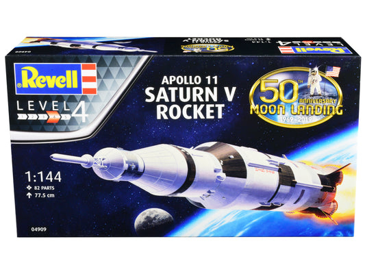 Level 4 Model Kit Apollo 11 Saturn V Rocket 50th Anniversary Moon Landing 1/144