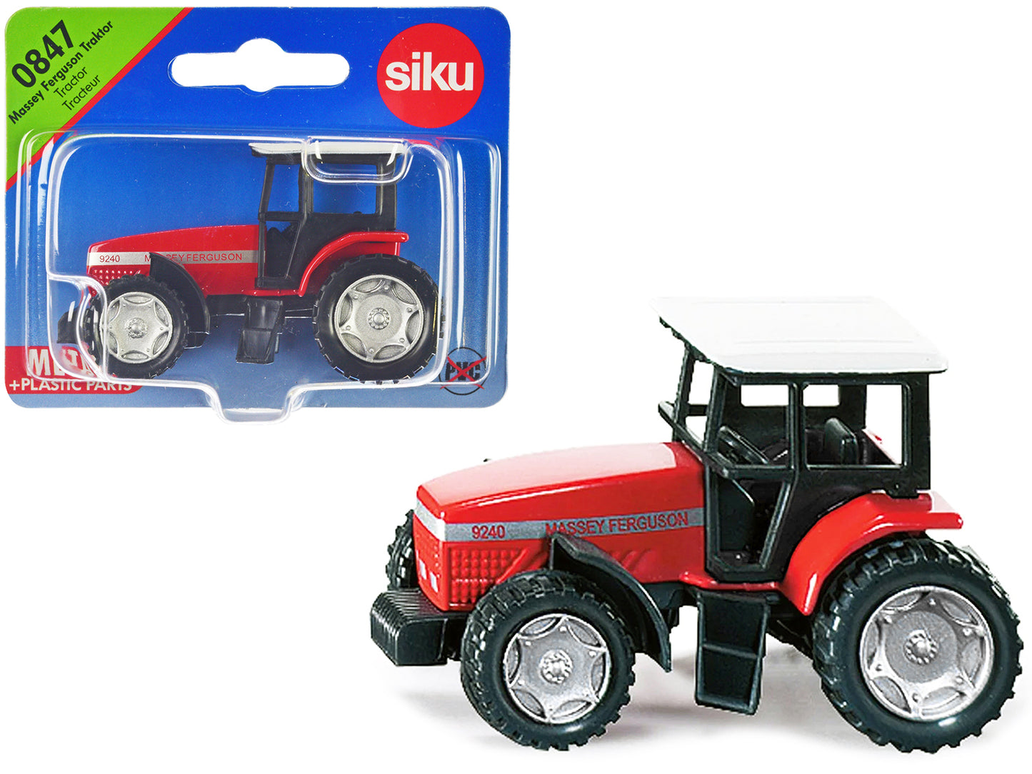 Massey Ferguson 9240 Tractor Red w White Top Diecast Model Siku