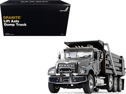 Mack Granite MP Dump Truck Stormy Gray Metallic Black 1/34 Diecast Model First