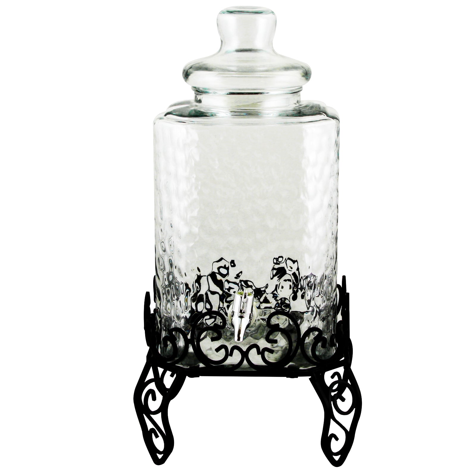 Gibson Home Moreauville 3 Piece 2.25 Gal Square Embossed Glass Beverage Dispens