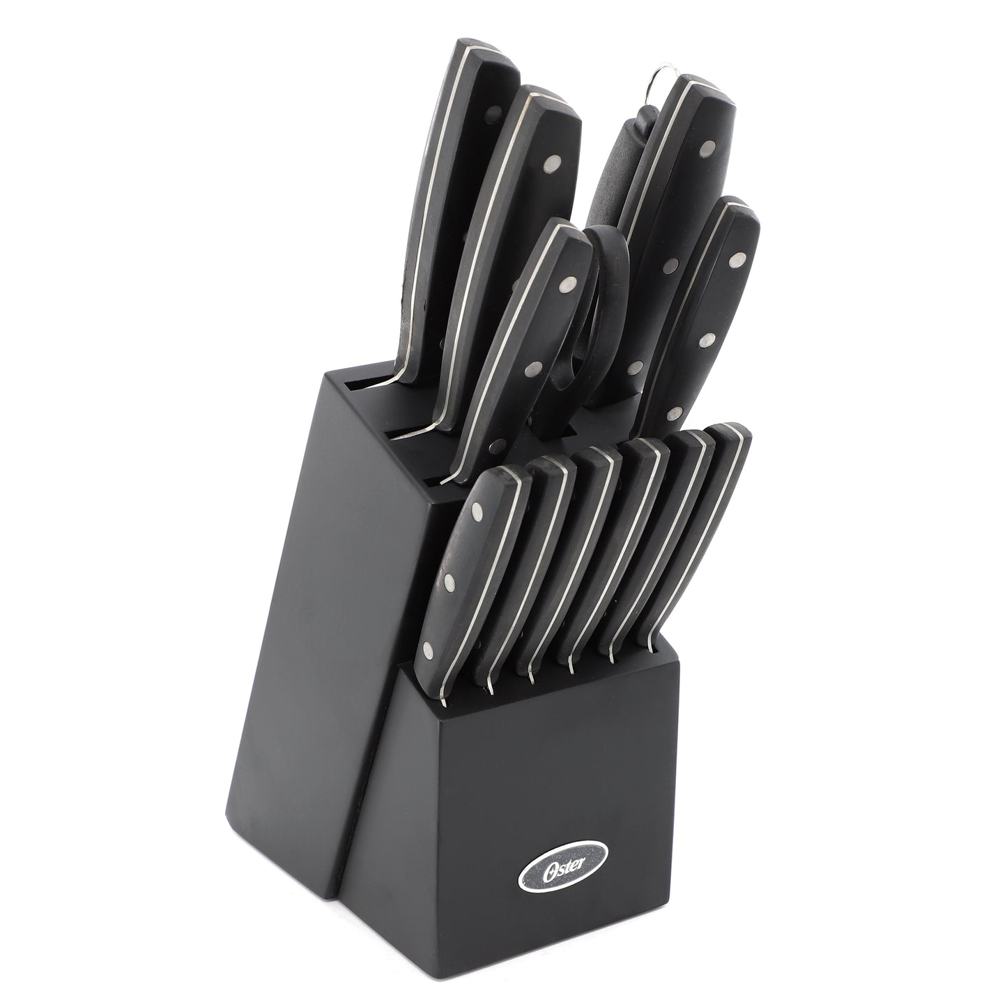 Oster Riggins 14 Piece Stainless Steel Cutlery Set w Hardwood Storage Block in