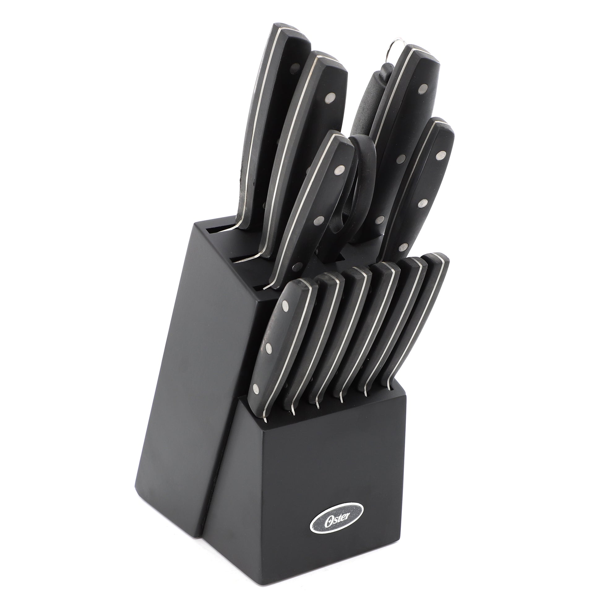 Oster Riggins 14 Piece Stainless Steel Cutlery Set w Hardwood Storage Block in