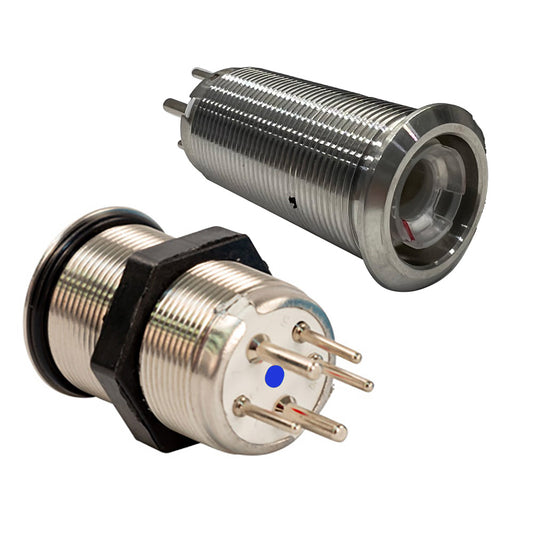 Bluewater 22mm Inrush Push Button Switch Off/On/On - Blue/Green/Red LED - Switch Body Only [9059-3113]