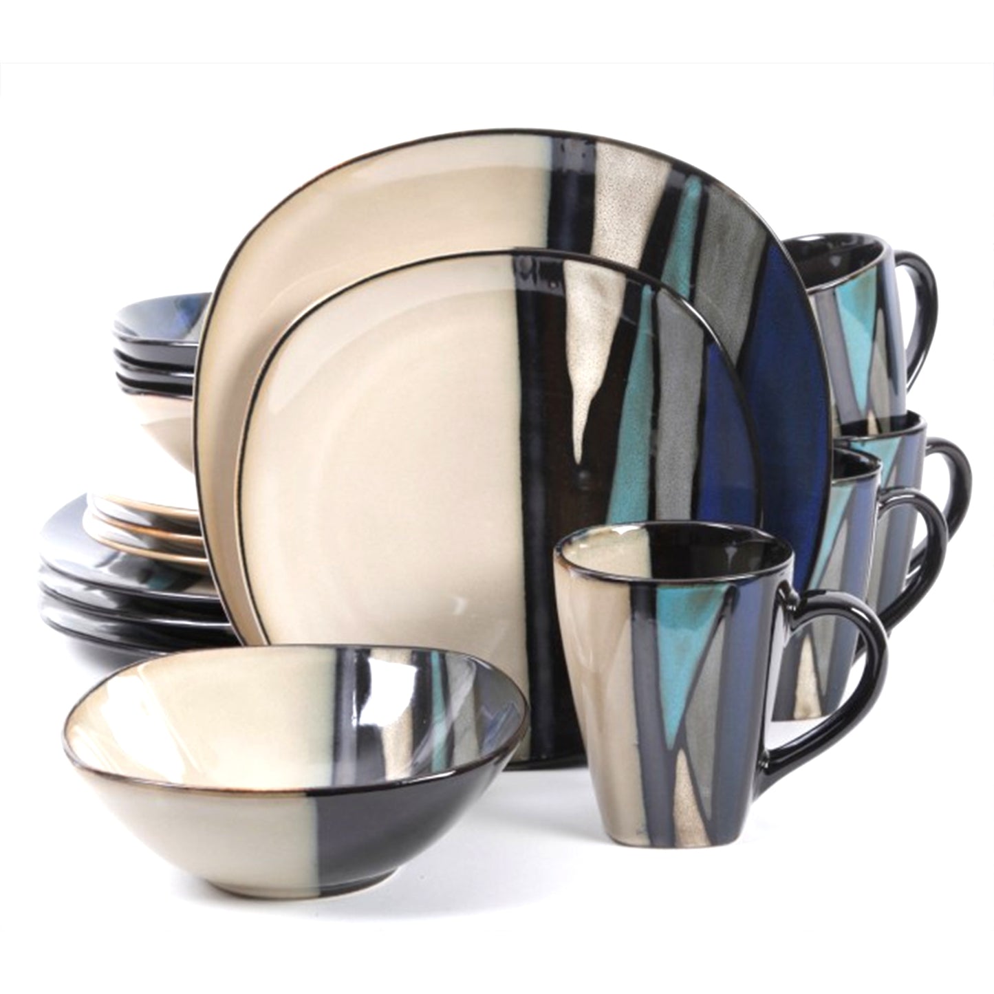 Gibson Elite Althea 16 pc Multicolor Abstract Stoneware Dinnerware Set