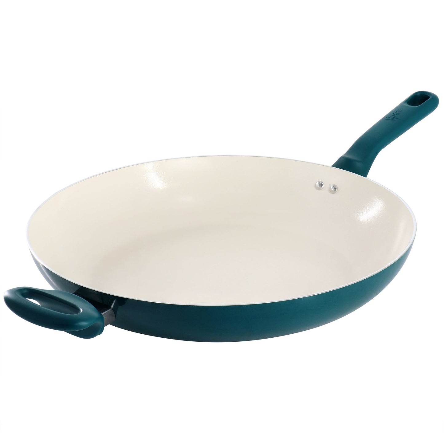 Spice by Tia Mowry 14" Ceramic Nonstick Aluminum Skillet w Bakelite Handles in