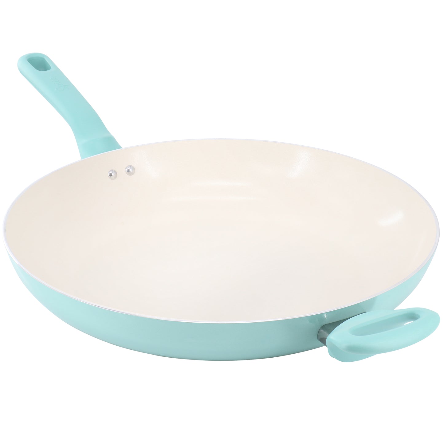 Spice By Tia Mowry Savory Saffron 14" Ceramic Nonstick Aluminum Skillet w Soft