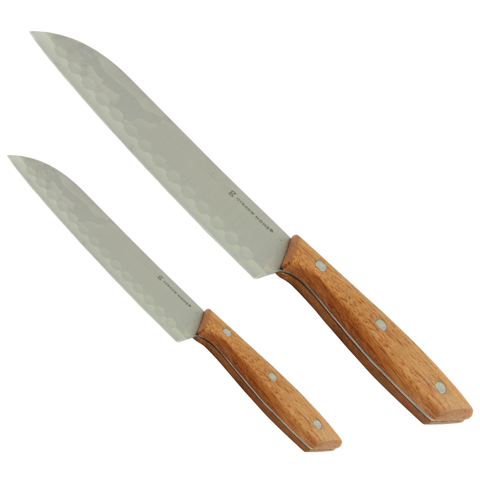 Gibson Home Seward 2 Piece Stainless Steel Santoku Knife Cutlery Set w Wood Han