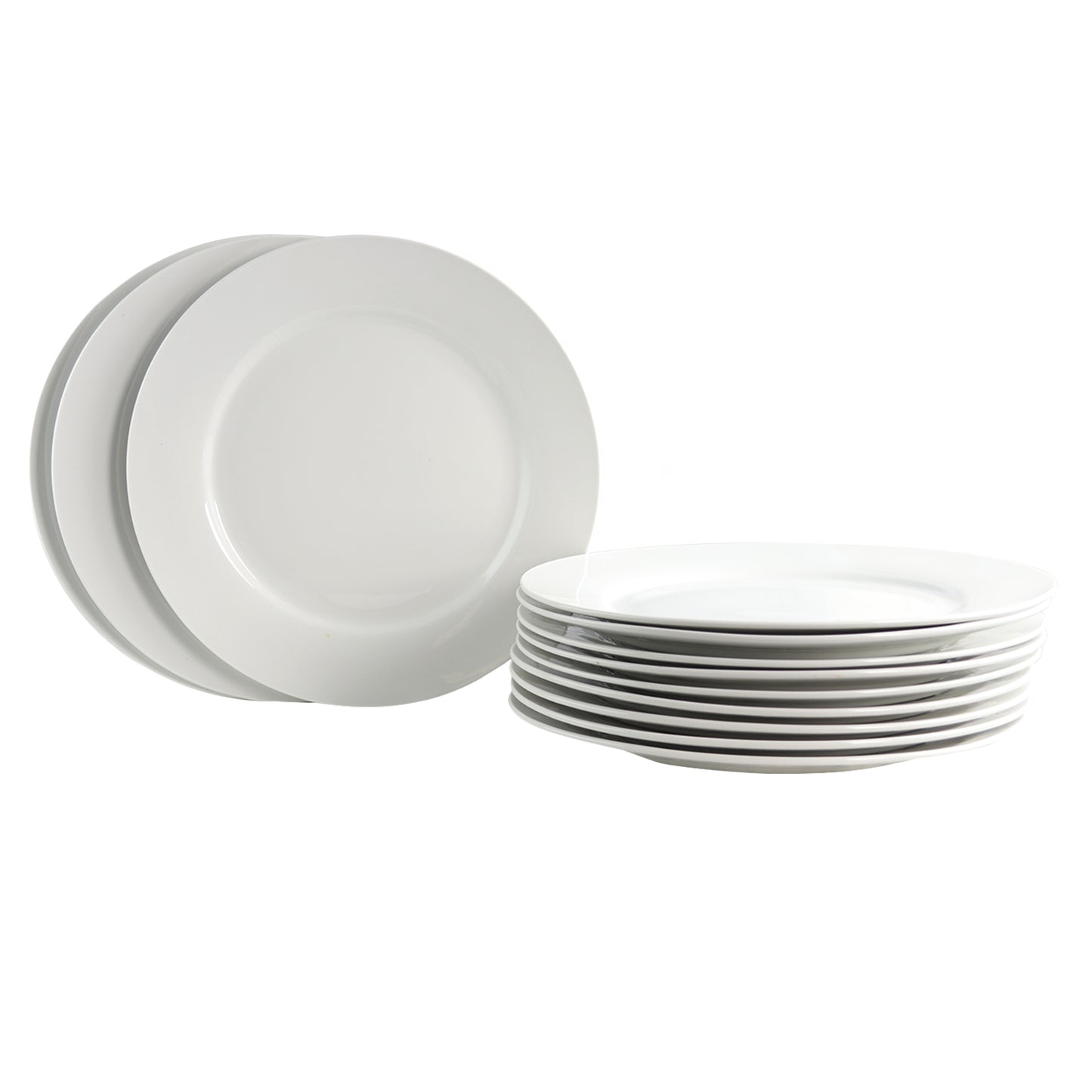 Gibson Home Noble Court 10.5" Dinner Plate Set in White Set of 12