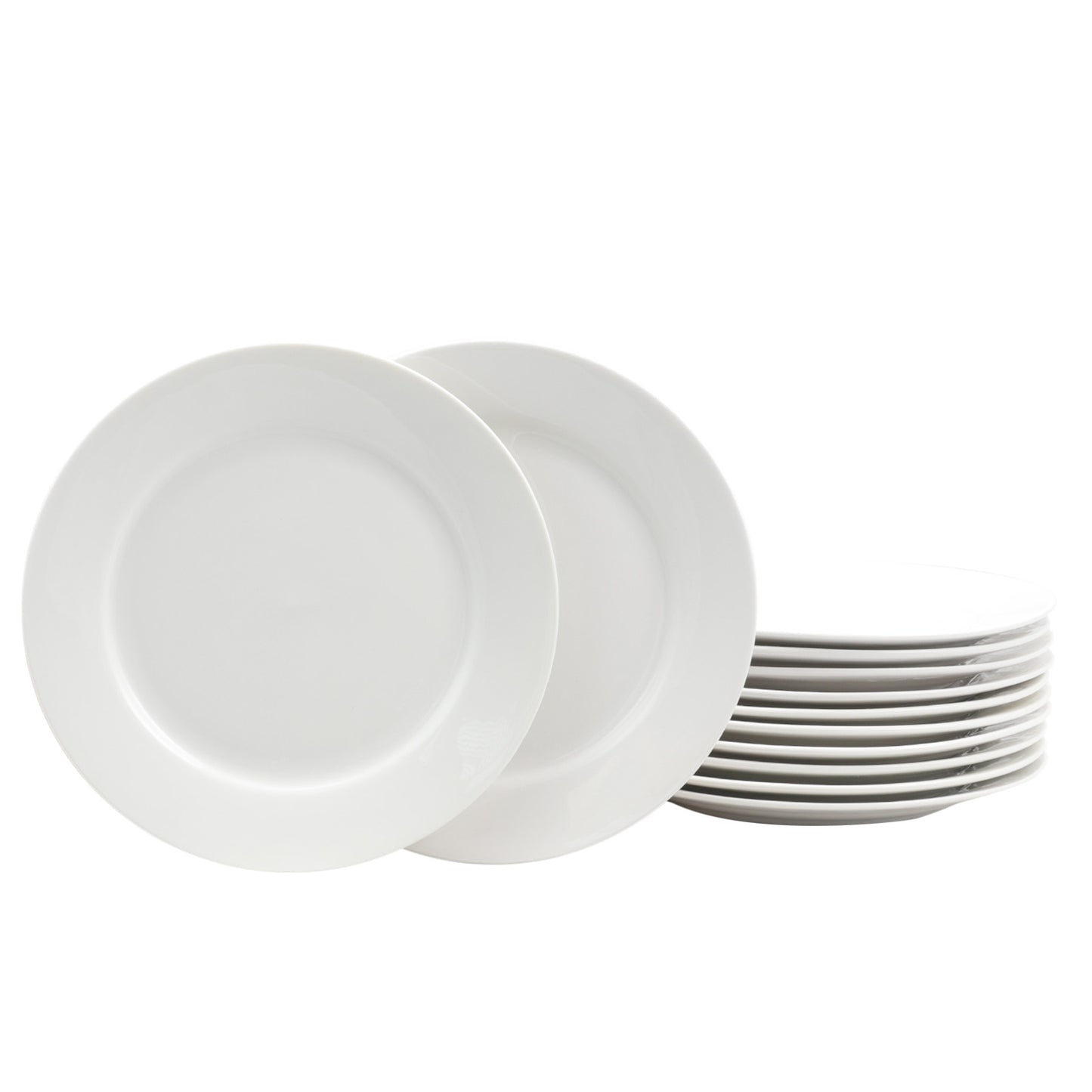 Gibson Home Noble Court 7.5" Dessert Plate Set in White Set of 12