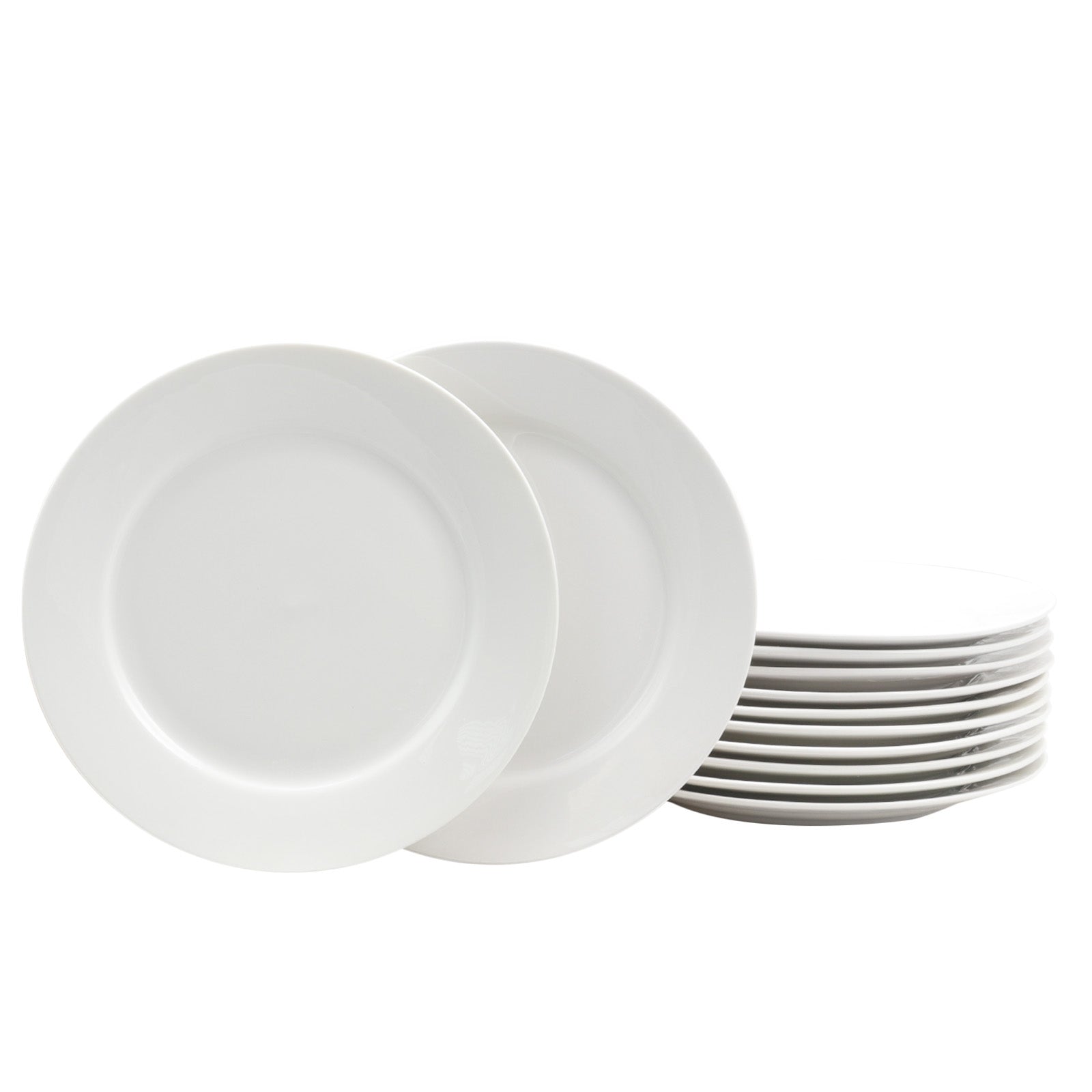 Gibson Home Noble Court 7.5" Dessert Plate Set in White Set of 12