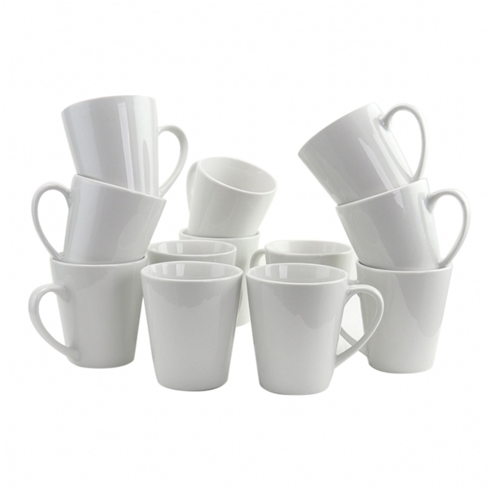 Gibson Home Noble Court 12 oz Mug Set in White Set of 12