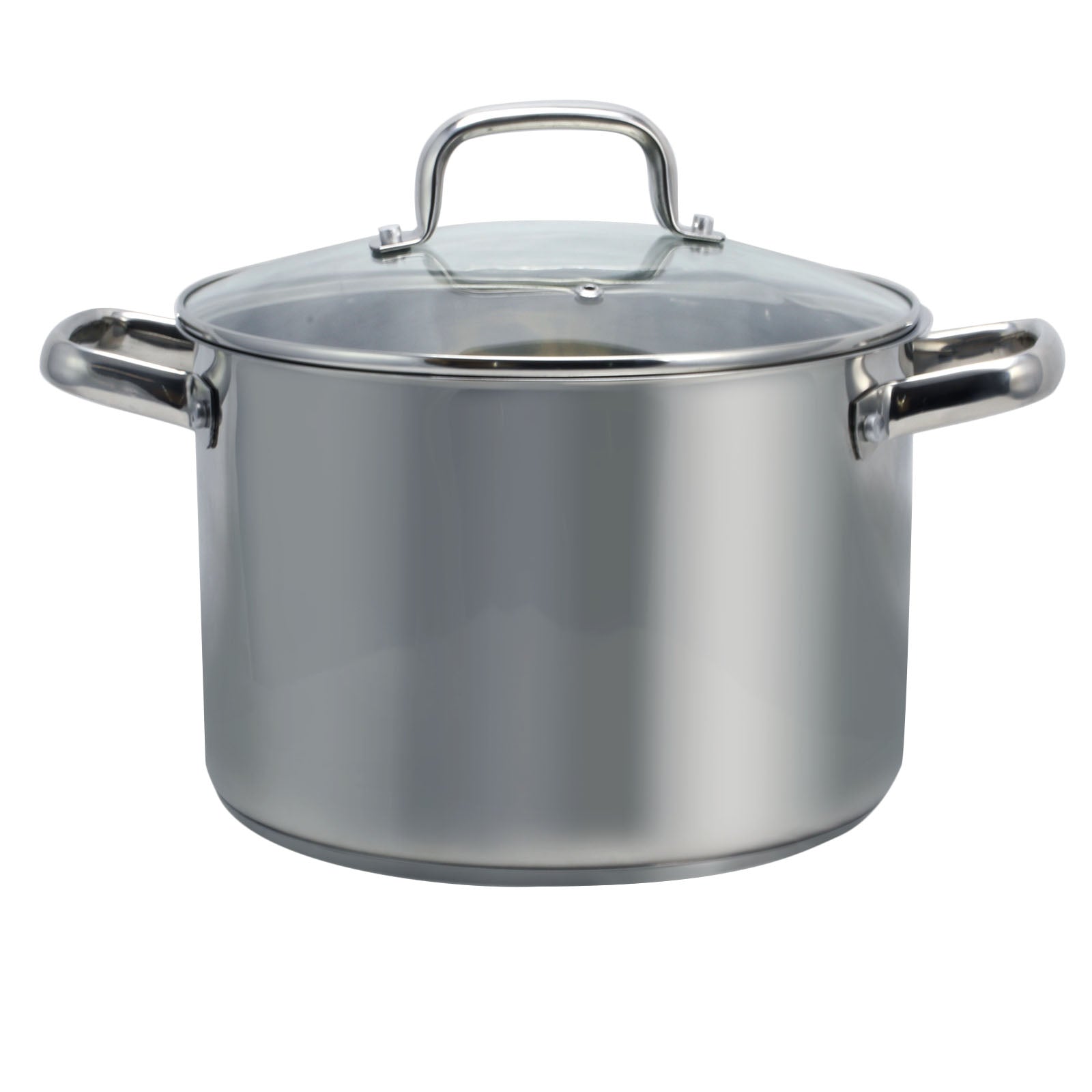 Oster Adenmore 8 Quart Stainless Steel Stock Pot w Tempered Glass Lid