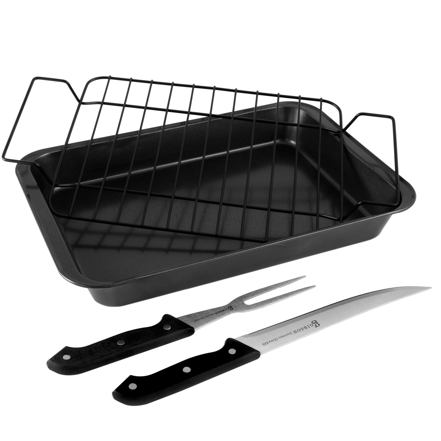 Gibson Home Reilly 4-pc Non-Stick Carbon Steel Roaster Set