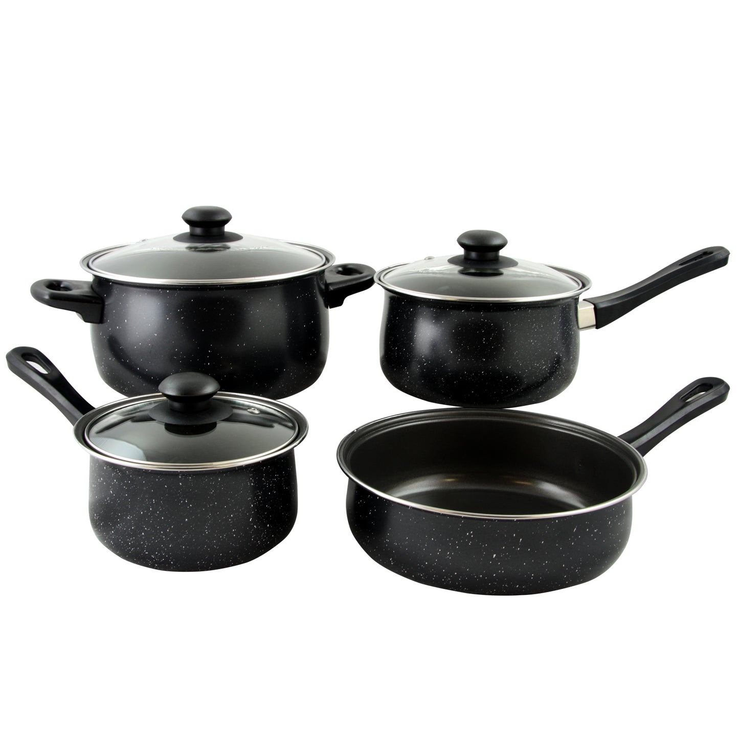 Gibson Home Casselman 7 piece Cookware Set in Black w Bakelite Handle