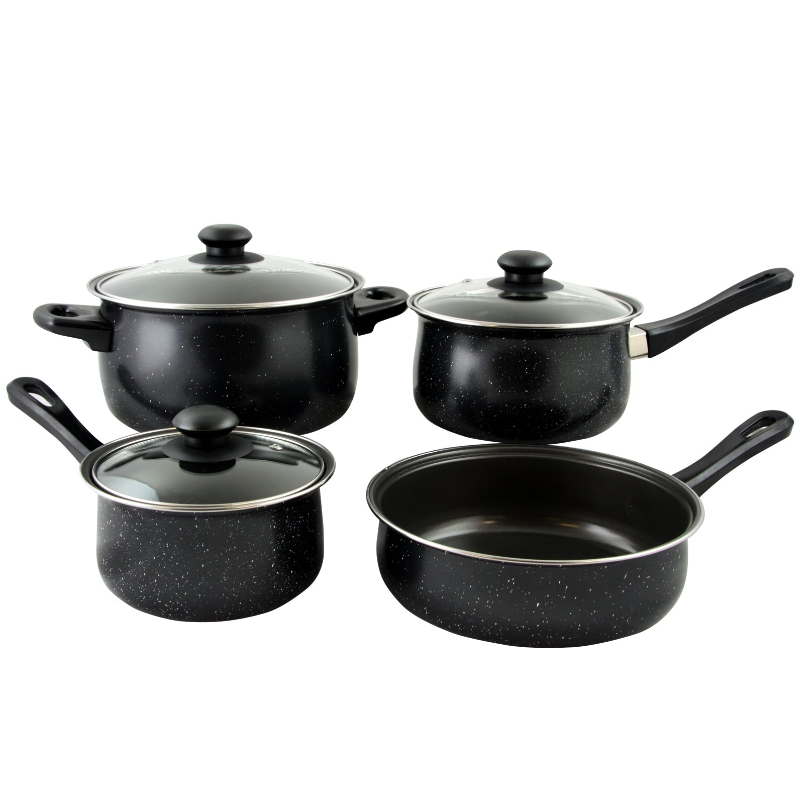 Gibson Home Casselman 7 piece Cookware Set in Black w Bakelite Handle