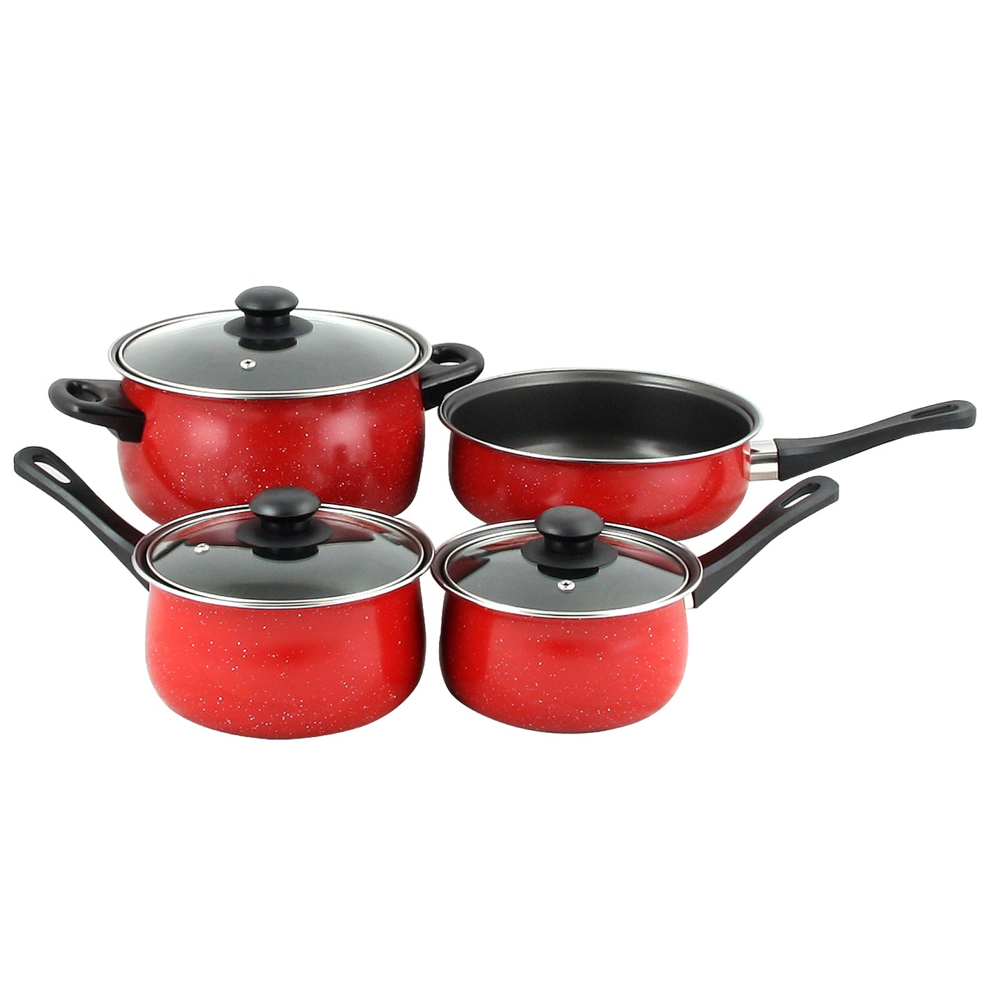 Casselman 7 pc Cookware Set in Red w Bakelite Snow Handle