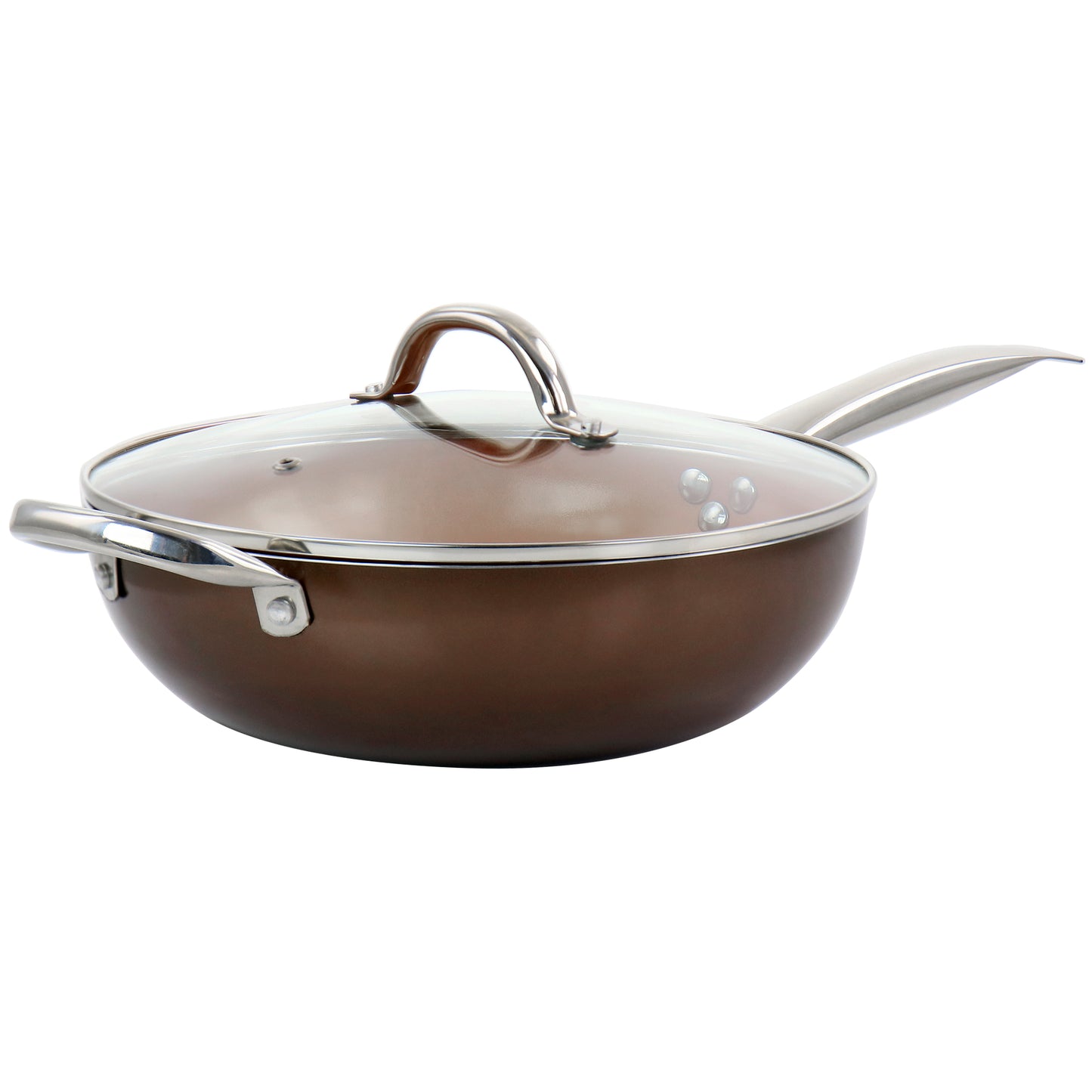 Copper Pan Cooking Excellence 3.5 Qt Aluminum Nonstick Saute Pan in Copper