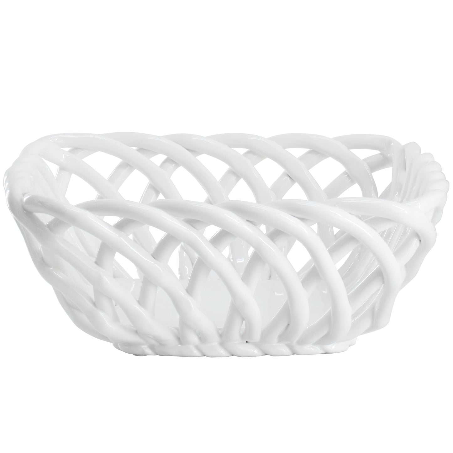 Meritage Modern Prestige 9" Square Dolomite Basket Serving Bowl in White