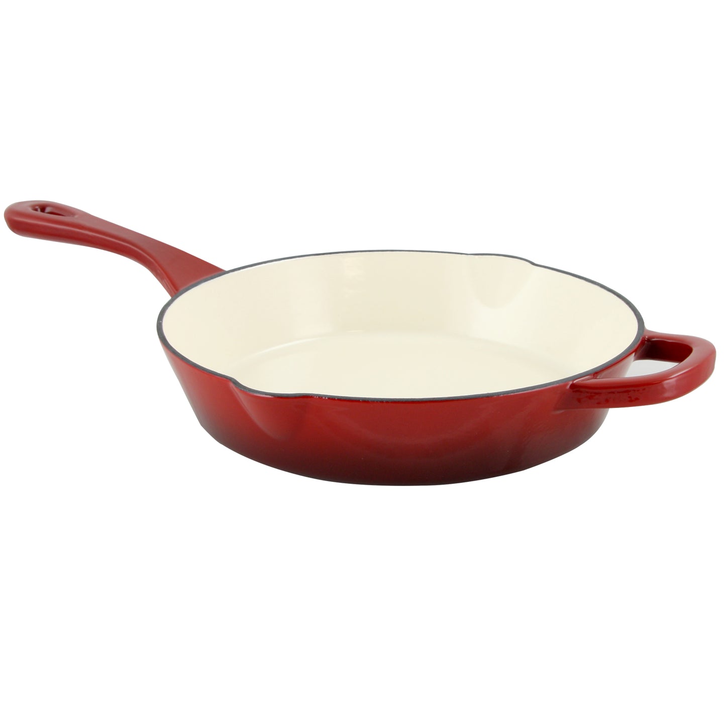 Crock Pot Artisan 10" Round Enameled Cast Iron Skillet in Scarlet Red