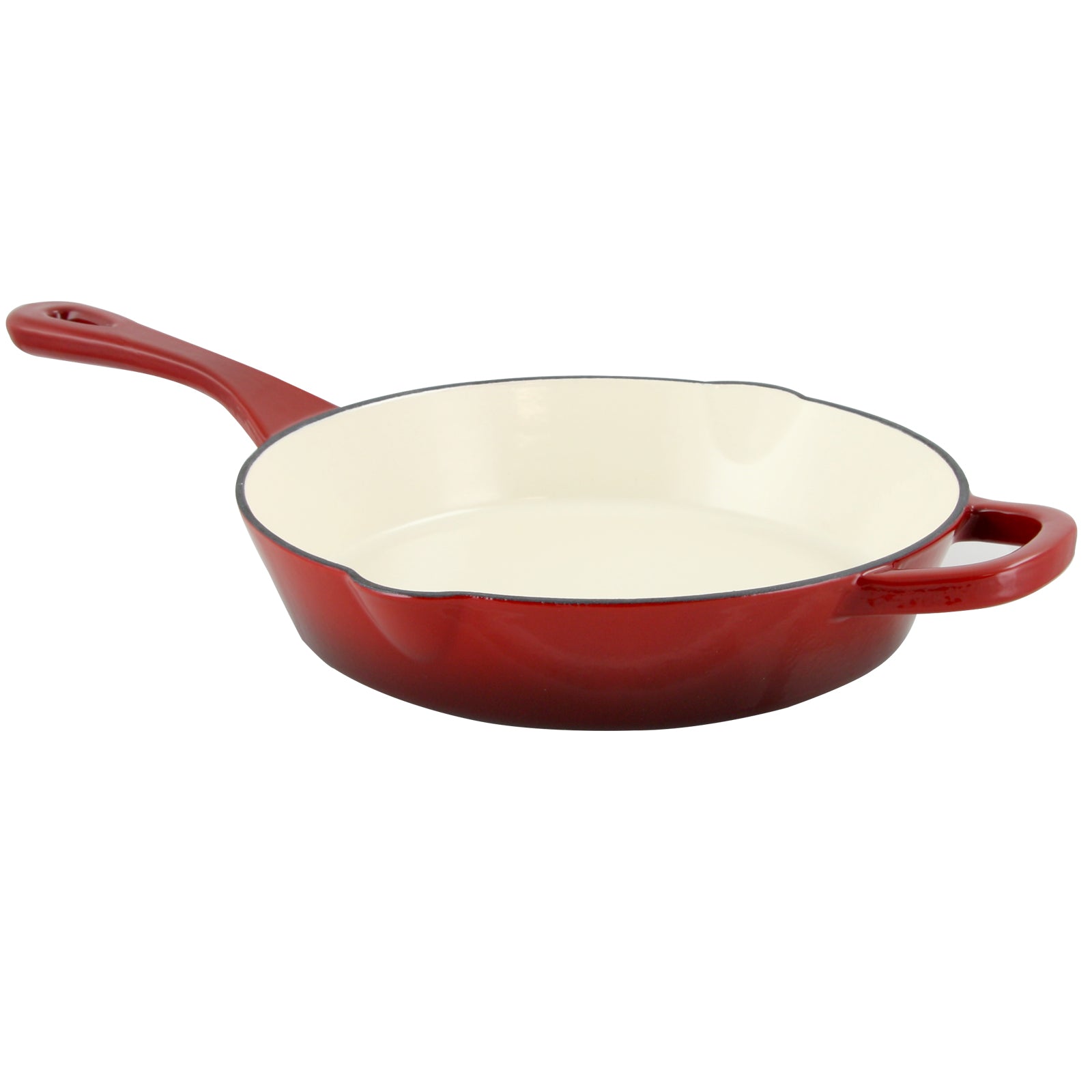 Crock Pot Artisan 10" Round Enameled Cast Iron Skillet in Scarlet Red
