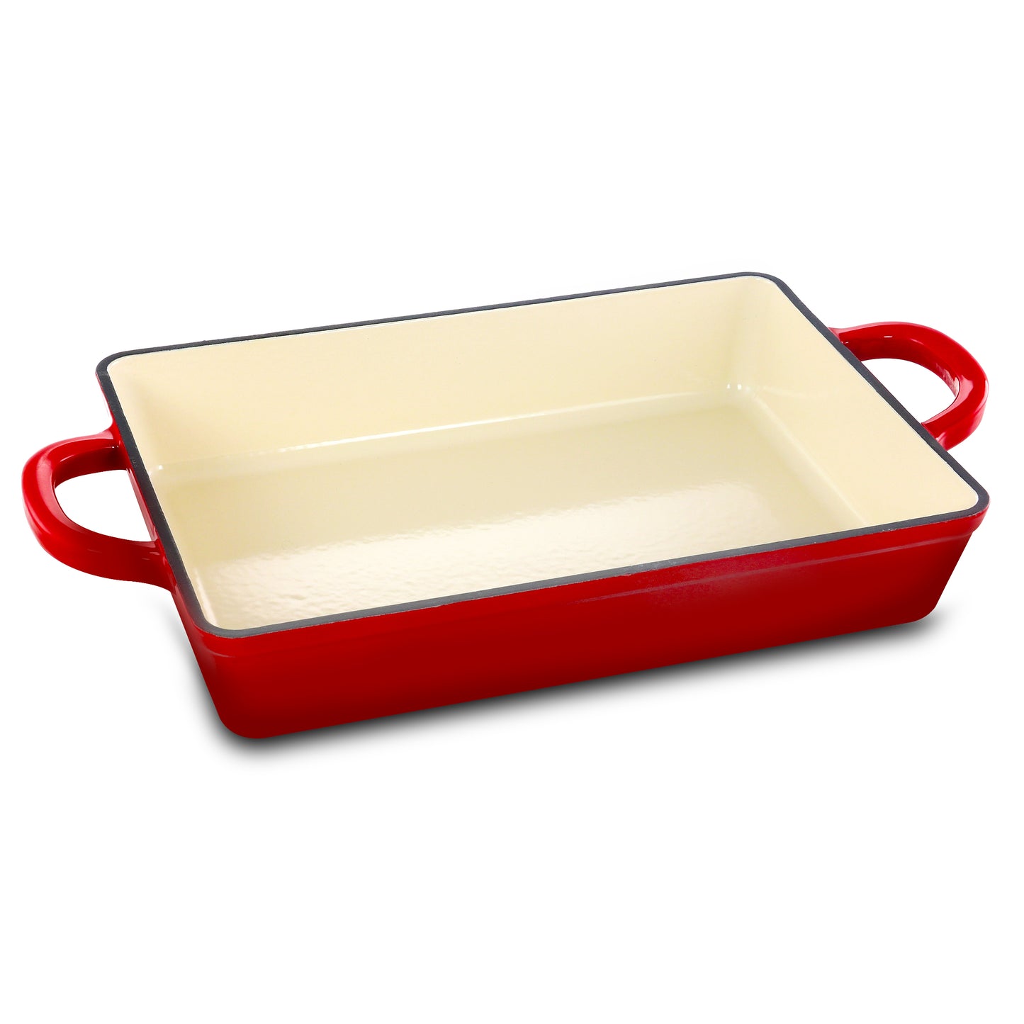 Crock Pot Artisan 13 x 8 Enameled Cast Iron Lasagna Casserole Pan in Scarlet Red