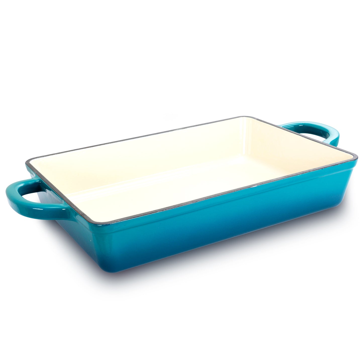 Crock Pot Artisan 13" Enameled Cast Iron Lasagna Pan in Teal Ombre