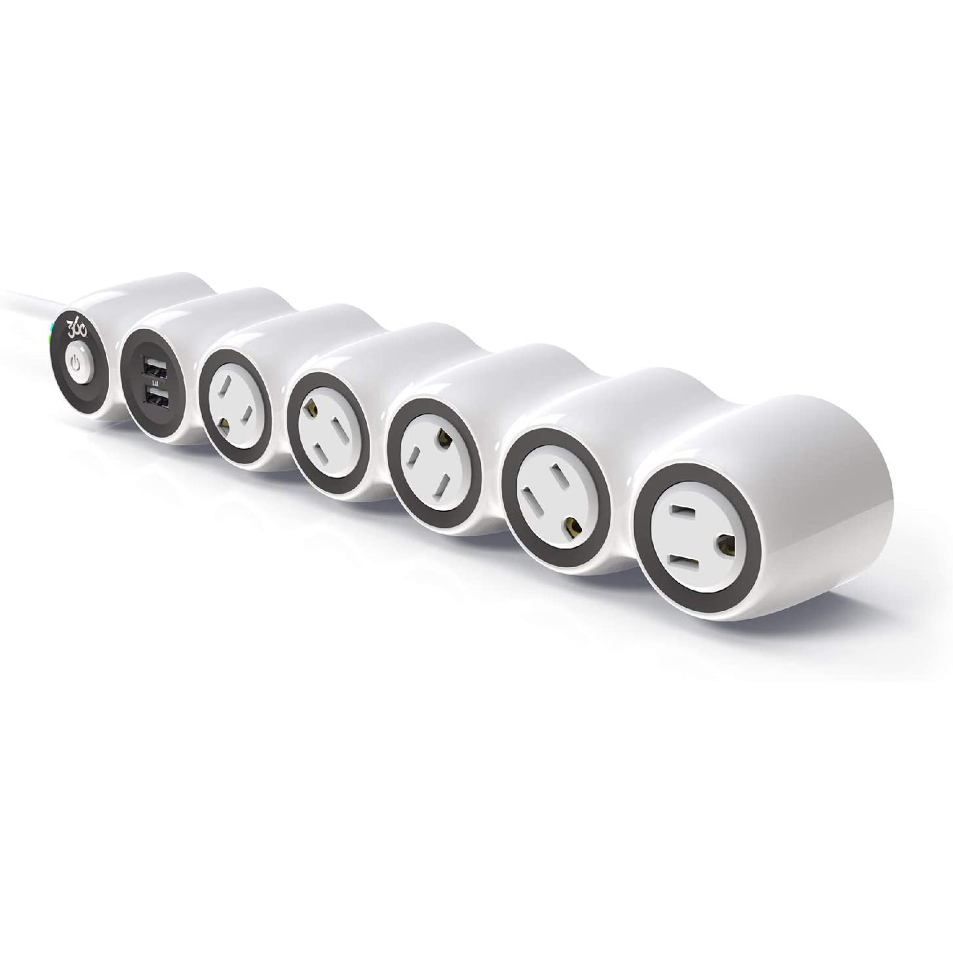 360 Degree 2160 Joule Electric Power Curve Strip w 360?? Rotating Outlets 4' Cord