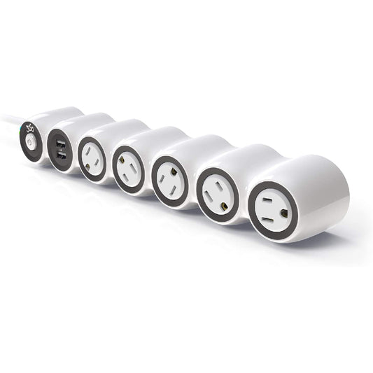 360 Degree 2160 Joule Electric Power Curve Strip w 360?? Rotating Outlets 4' Cord