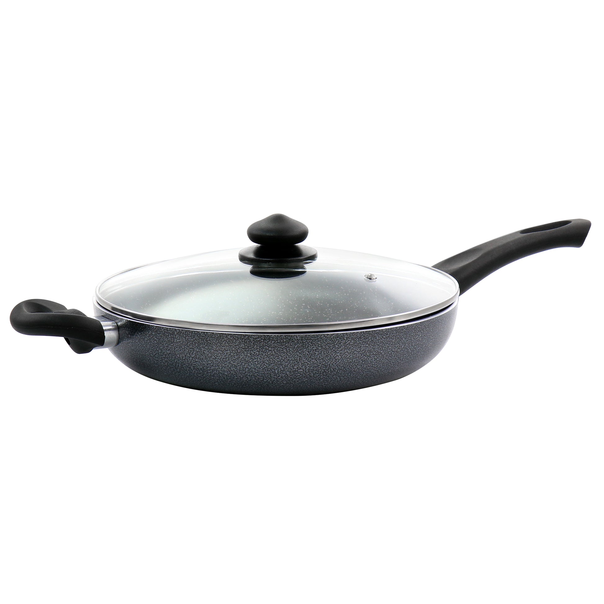 Oster Pallermo 3.5 Qt Aluminum Nonstick Saute Pan in Charcoal w Lid