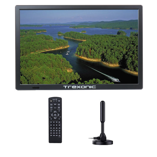 Trexonic 15.4” Portable LED Digital TV w Remote HDMI AV SD USB Rechargeable