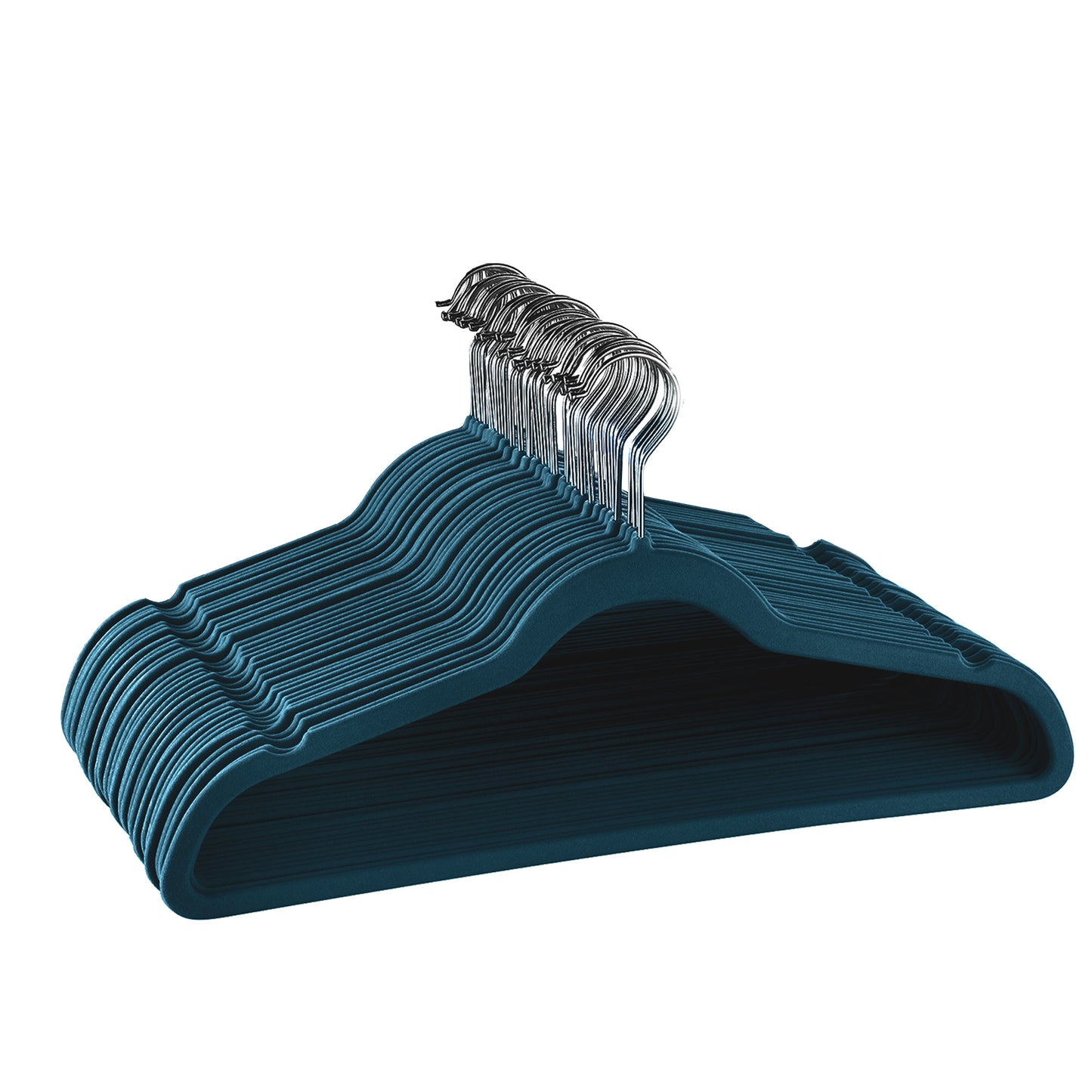 Elama Home 30 Piece Velvet Slim Profile Heavy Duty Felt Hangers Stainless Steel