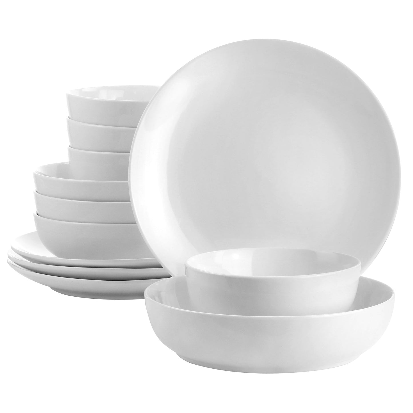 Meritage Urbana 12 Piece Stoneware Dinnerware Set in White
