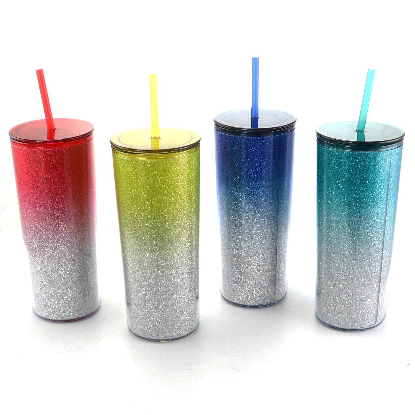 Gibson Home Rainbow Blast 4 pc 21 oz Sparkly Tumbler Set in Assorted Colors