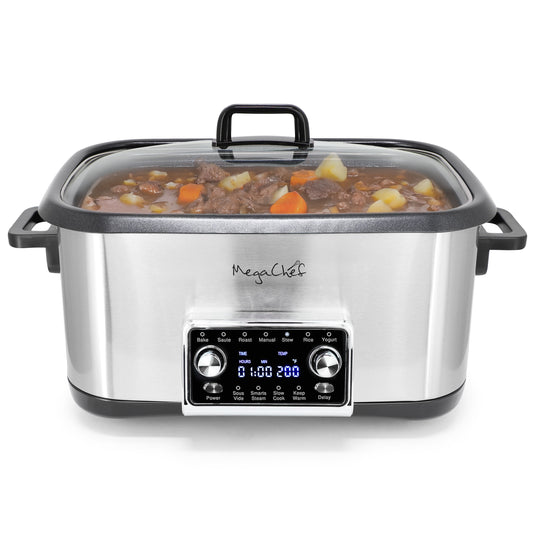 MegaChef 8 qt 12-in-1 Deluxe Multi Cooker w Sous Vide & Multi-Functions