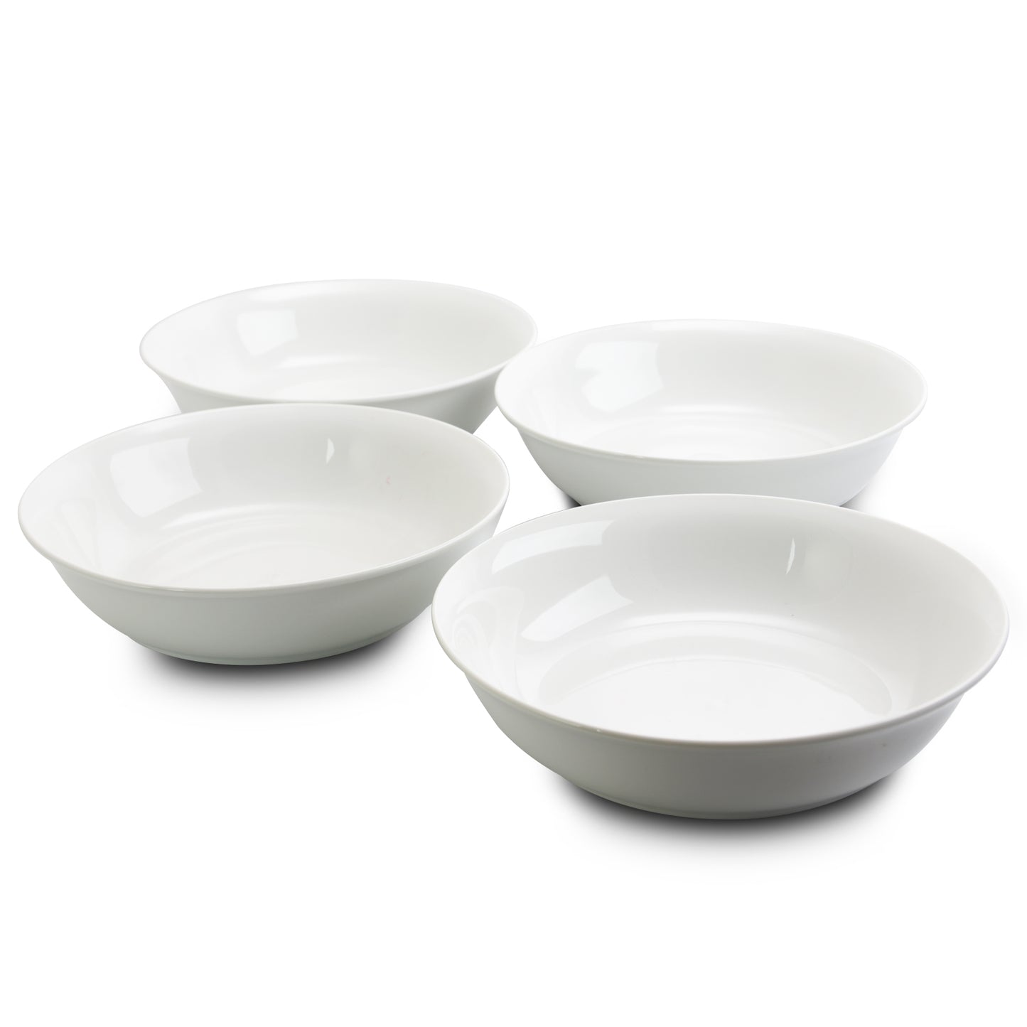 Gibson Home Wide 8.75" Stoneware Dinner & Serving Bowls in White Set of 4